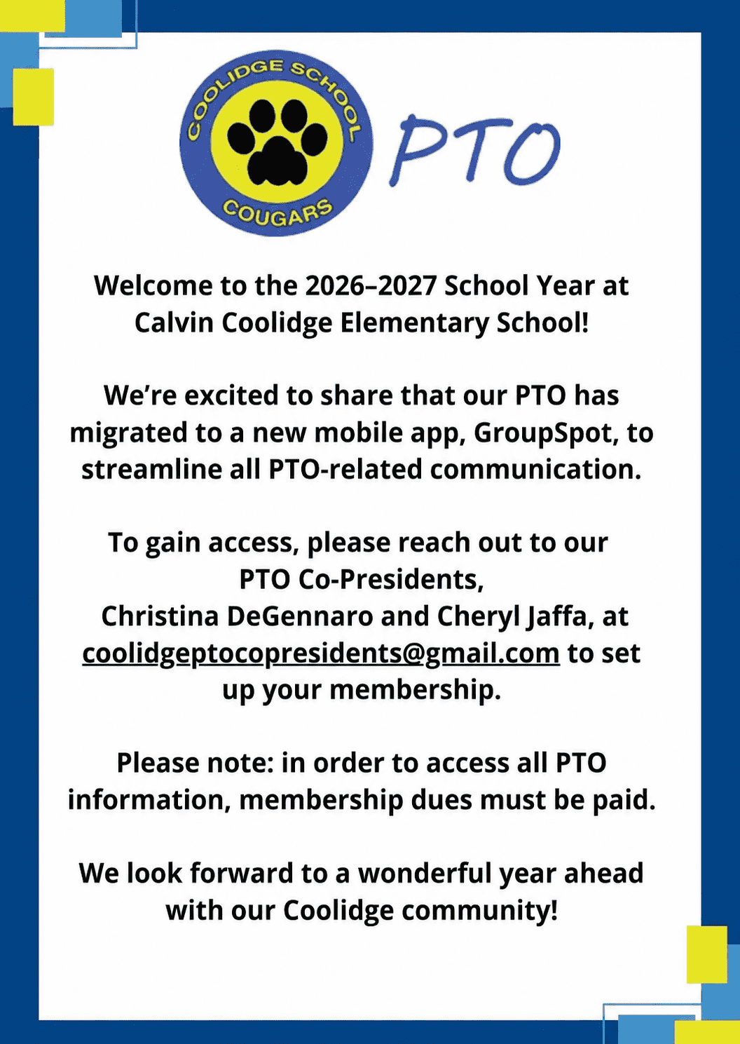 Coolidge PTO Webpage